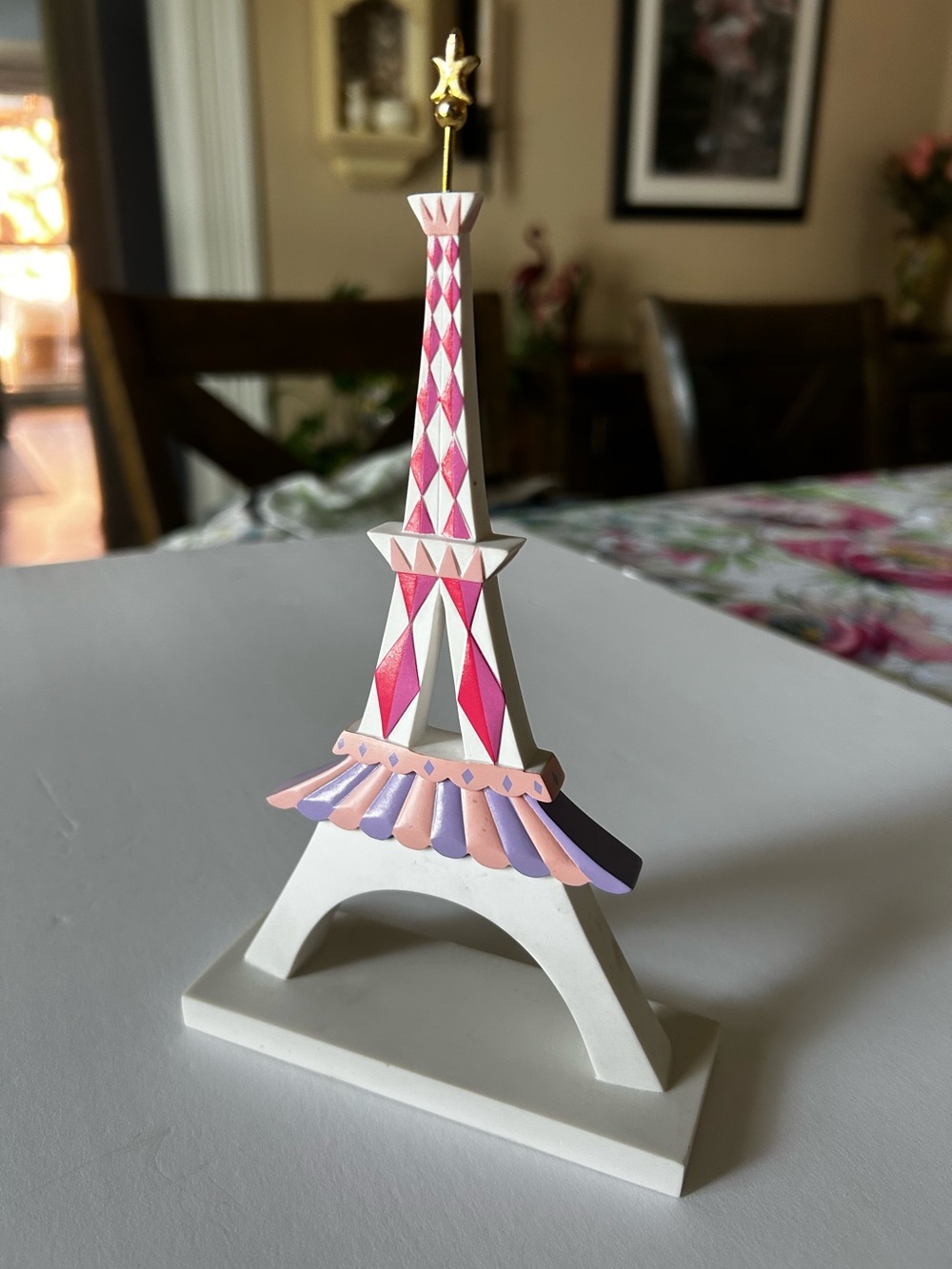 Disney Pastel Eiffel Tower Table Accent with Gold Star Topper